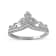 1/8ct TDW Diamond Princess Crown Fashion Ring in 10k White Gold