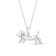 1/20ct TDW Diamond Dachshund Dog Pendant Necklace in Silver