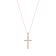 1/4ct TDW Diamond Religious Cross Pendant Necklace in 10k Rose Gold