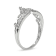 1/8ct TDW Diamond Princess Crown Fashion Ring in 10k White Gold