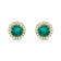 0.88Cts, Colombian Emerald, 0.21cwdiamond, crafted in 18K White Gold, E arring.