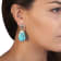 GEMistry Elongated Cabochon Gemstone Pear Drop Earrings in Sterling Silver