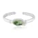 GEMISTRY Sterling Silver Oval Chrome Chalcedony and White Natural Zircon
Cuff Bangle