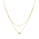 GEMistry 14K Yellow Gold 0.1 Ctw Round Diamond Multi-layered Heart Necklace