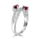 GEMistry Red Garnet with Cubic Zirconia Accents 925 Sterling Silver
Bypass Ring