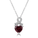 GEMistry Red Garnet Stone 925 Sterling Silver 18 Inch Cable Chain
Pendant Necklace