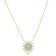 GEMistry 14K Yellow Gold 0.54 Ctw Round Diamond Halo Pendant Necklace