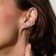 GEMistry 14K White Gold 0.27 Ctw Round Diamond Heart and Dream Stud Earrings