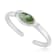GEMISTRY Sterling Silver Oval Chrome Chalcedony and White Natural Zircon
Cuff Bangle
