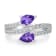 GEMistry Amethyst with Cubic Zirconia Accents 925 Sterling Silver Bypass Ring