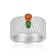 GEMistry Chrome Diopside and Fire Opal Ring in Sterling Silver