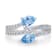 GEMistry Blue Topaz with Cubic Zirconia Accents 925 Sterling Silver
Bypass Ring