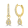 GEMistry 14K Yellow Gold 0.21 Ctw Round Diamond Hoop Dangle Earrings