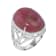GEMistry Sterling Silver Oval Rhodonite Gemstone Cabochon Ring