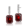 Gemistry Red Garnet and White Topaz Drop Earrings, Sterling Silver