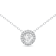 14k White Gold Diamond Halo Necklace