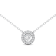 14k White Gold Diamond Halo Necklace