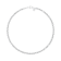 14K White Gold Round and Baguette Lab Grown Diamond Choker Style 15 Inch Necklace