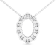 14K White Gold Diamond Oval Pendant