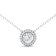 14k White Gold Diamond Halo Necklace