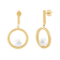 14K Yellow Gold 7-7.5mm Freshwater Pearl Tube Hoop Earrings