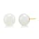 14K Yellow Gold White Fresh Water Pearl Stud Earrings