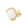 14K Yellow Gold 1/7cttw Diamond and White Ming Pearl Stud Earrings