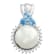 Sterling Silver Freshwater Pearl,Swiss Blue Topaz and White Topaz
Pendant with 18" Rope Chain