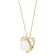 10K Yellow Gold Button White Pearl and Diamond Heart Pendant