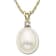 10K Yellow Gold Diamond and Fresh Water Pearl Pendant with 18" Rope Chian