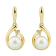 10K Yellow Gold Diamond and Fresh Water Pearl Drop Earrings