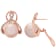 14K Pink Gold 1/3cttw Diamond and Natural Ming Pearl Earrings