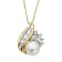 Sterling Silver with 14K Yellow Gold Plating Fresh Water Pearl and
Created White Sapphire Pendant