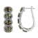 18KW 1 1/2 CTW Diamond Hoop Earring With 7 1/2 CTW Oval Sun Stone
