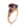 18KP 1/5 CTW Diamond Engagement Ring With 3 3/4 CTW Oval Garnet &
1/2 CTW Pear Garnet