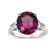 18KW 1/2 CTW Diamond Engagement Ring With 5 CTW Center Oval Tourmaline