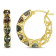 18KY 9 CTW Oval Sun Stone Fashion Earring