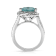 2 1/5ctw Trillion Tourmaline 1/3ctw Diamond 18K White Gold Ring