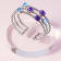Chimento 18k Bracelet Stretch Gems in white gold with topaz and amethyst