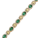 14KT Emerald, Cushion Yellow Diamond, & Diamond Bracelet in Yellow Gold