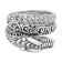 Artisan Balinese Sterling Silver Dragon Ring with Garnet Eyes