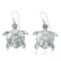 Balinese Artisan 925 Sterling Silver Turtle Earrings with Mother of Pearl