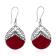 Balinese Artisan 925 Sterling Silver Dangling Earring with Beautiful Red Shell
