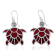 Balinese Artisan 925 Sterling Silver Turtle Shape Earring with Red Coral
