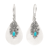 Mother-of-Pearl, Sleeping Beauty Turquoise, Artisan Balinese Sterling
Silver Earrings