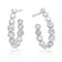 Gumuchian 18k White Gold and Diamond Bezel set Moonlight Hoop Earrings