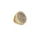 Matera big ring in yellow matt gold 18k and cognac diamonds pave 3.12ct