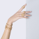 Anniversary 100 open band ring in yellow gold 18k, "lava"
finish and diamonds 0.54ct