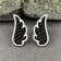 Dazzlingrock Collection Round Black Diamond Angel Wing Stud Earrings for
Women in Sterling Silver