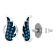 Dazzlingrock Collection Round Blue Diamond Angel Wing Stud Earrings for
Women in Sterling Silver